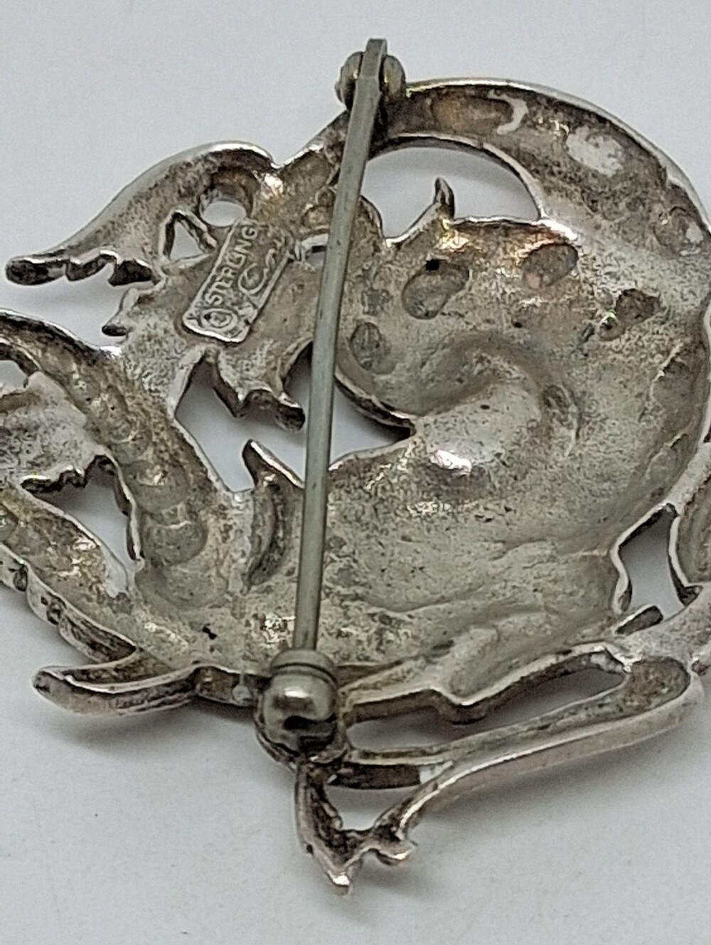 * Vintage CINI Sterling Silver 925 Capricorn Zodiac Pin Brooch - Picture 4 of 4